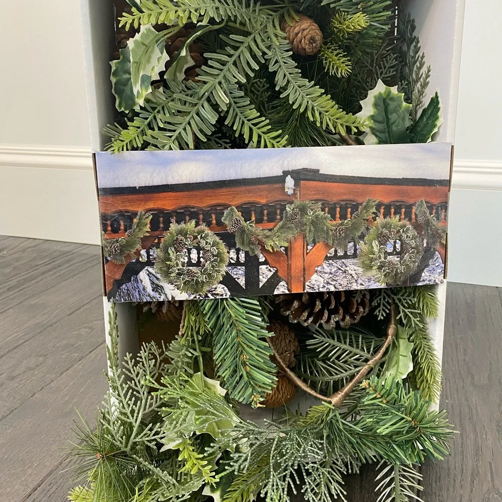 BRAND NEW ASHLAND HOLLY PINECONE GARLAND HOLIDAY WINTER 6FT 6 AVAILABLE